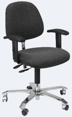 Stoel ESD, ergo, zith.46cm-59cm, zwart kunstleer 2300T ESD